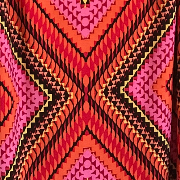 EN FOCUS Maxi Dress Pink Black Retro V Neck Kimono Sleeve Women’s Plus Size 14W - Picture 6 of 16